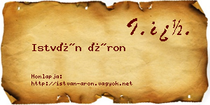 István Áron névjegykártya